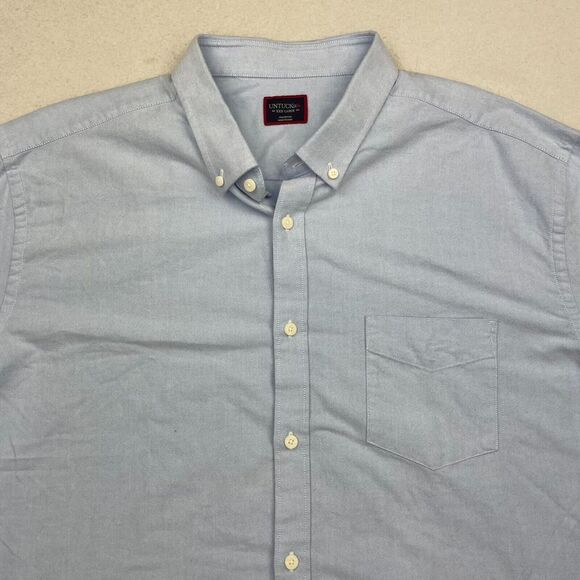 UNTUCKit Shirt Mens 3XL Blue Long Sleeve Collared Button Up Cotton - Picture 2 of 10